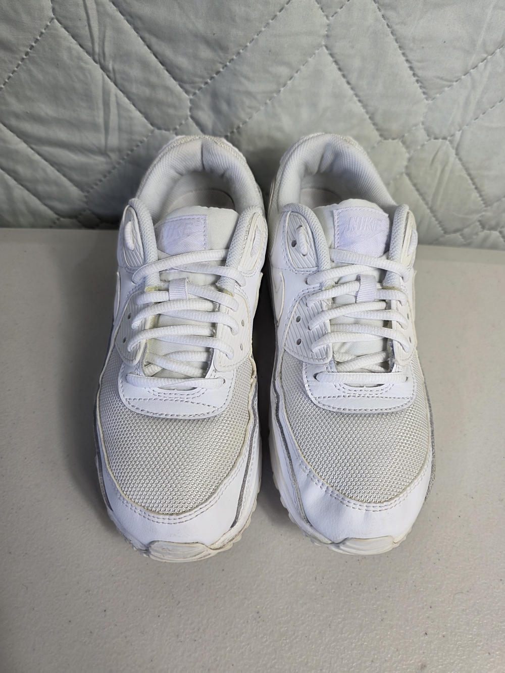 Nike Air Max 90 Twist Triple White Women Size 10 Athletic Sneakers - Picture 8 of 10